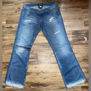 Lucky Brand By Gene Montesano Dungarees Blue Stretch Denim Jeans Women's Size 8